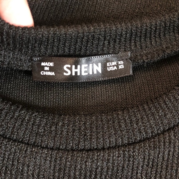 SHEIN Sheer Mesh Sleeve Rib-knit Top - Picture 3 of 6